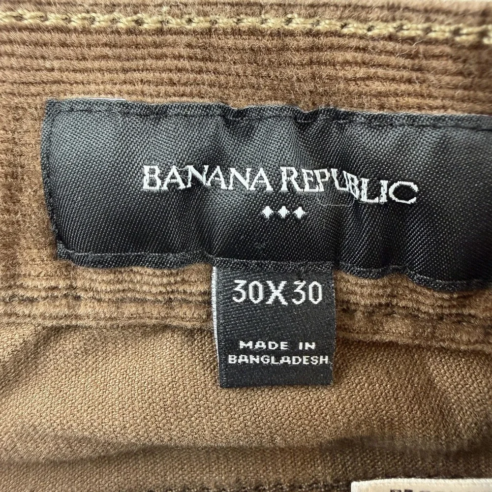 Banana Republic Travel Cord Pants Mens 30x30 Brown Slim Fit Corduroy Chino Y2K